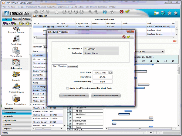 Properties option for interactive dialog in Gantt charts