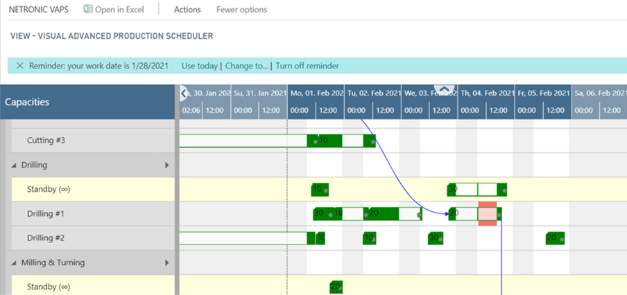 Resource scheduling when a machine breaks down - VAPS for Business Central