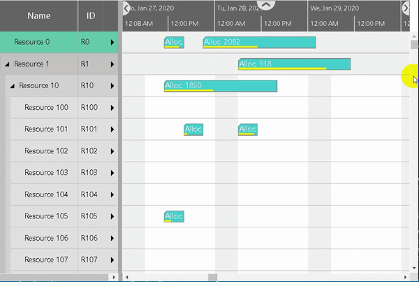 performance improvement while scrolling in the Gantt chart - VSADT tp develop Gantt charts in Business Central