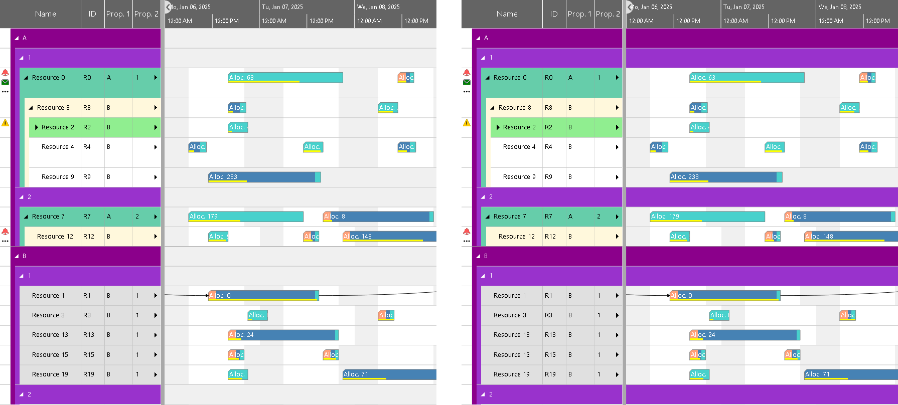 Visual Scheduling Widget for HTML5 Gantt charts - release 7.0
