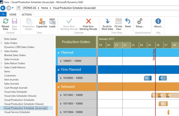 Visual Production Scheduler for all Dynamics NAV Clients