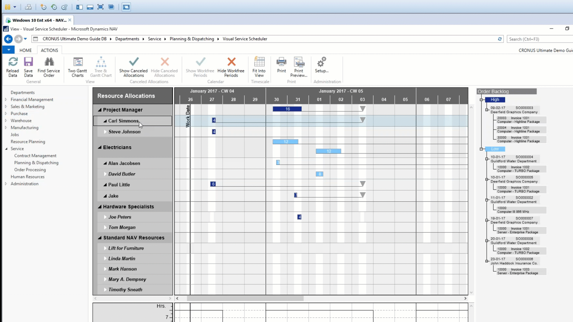 Visual Service Scheduler for NAV: Seamless Integrated