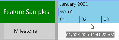 Cursor date line in HTML5 Gantt charts - new feature of VSW - SE 3.2