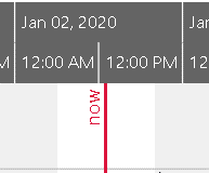 Vertical oriented labeling of date line of Visual Scheduling Widget