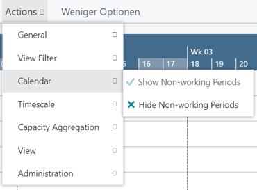 Show or hide non-working periods on the VPS