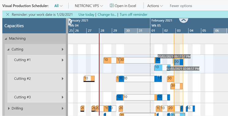 Visual Production Scheduler for Dynamics 365 Business Central - pure drag & drop scheduling
