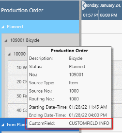 Visual Production Scheduler for Microsoft Dynamics 365 Business Central - how to add custom fields