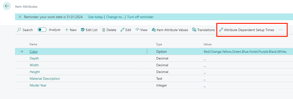 VAPS - Item Attributes Card - SDST