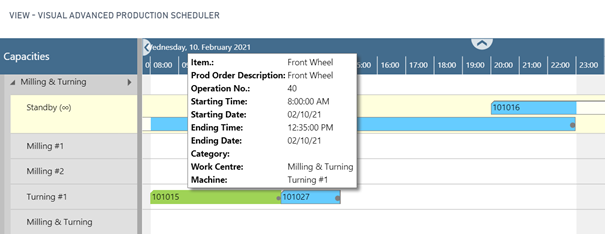 Finite capacity scheduling for Microsoft Dynamics 365 Business Central