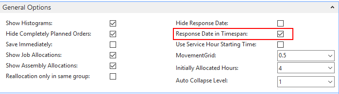 show service orders with response date in timespan