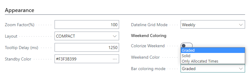 VAPS - bar coloring options