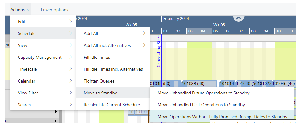 VAPS - move to standby without receipt date