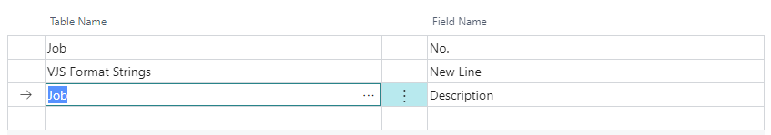 VPS define multiline table texts