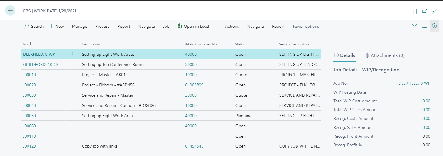 Improve project planning with Business Central - Jobs card