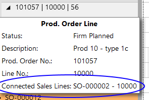 Show connected sales lines in the VAPS